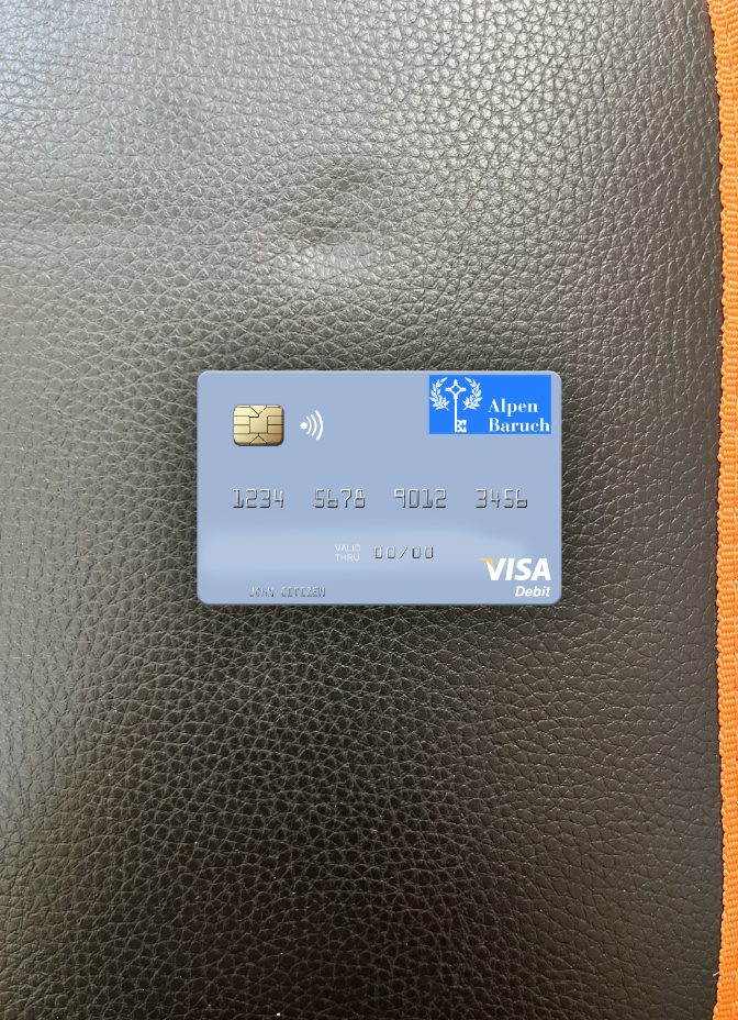 Download Vanuatu Alpen Baruch Bank Limited visa debit card photolook front Photoshop template